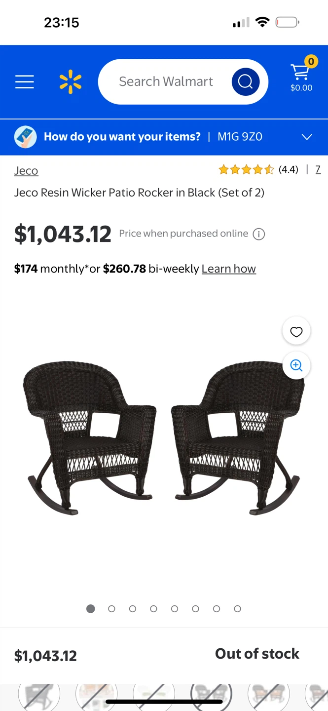 Jeco Pair of Dark Wicker Rocking Chairs - photo 4