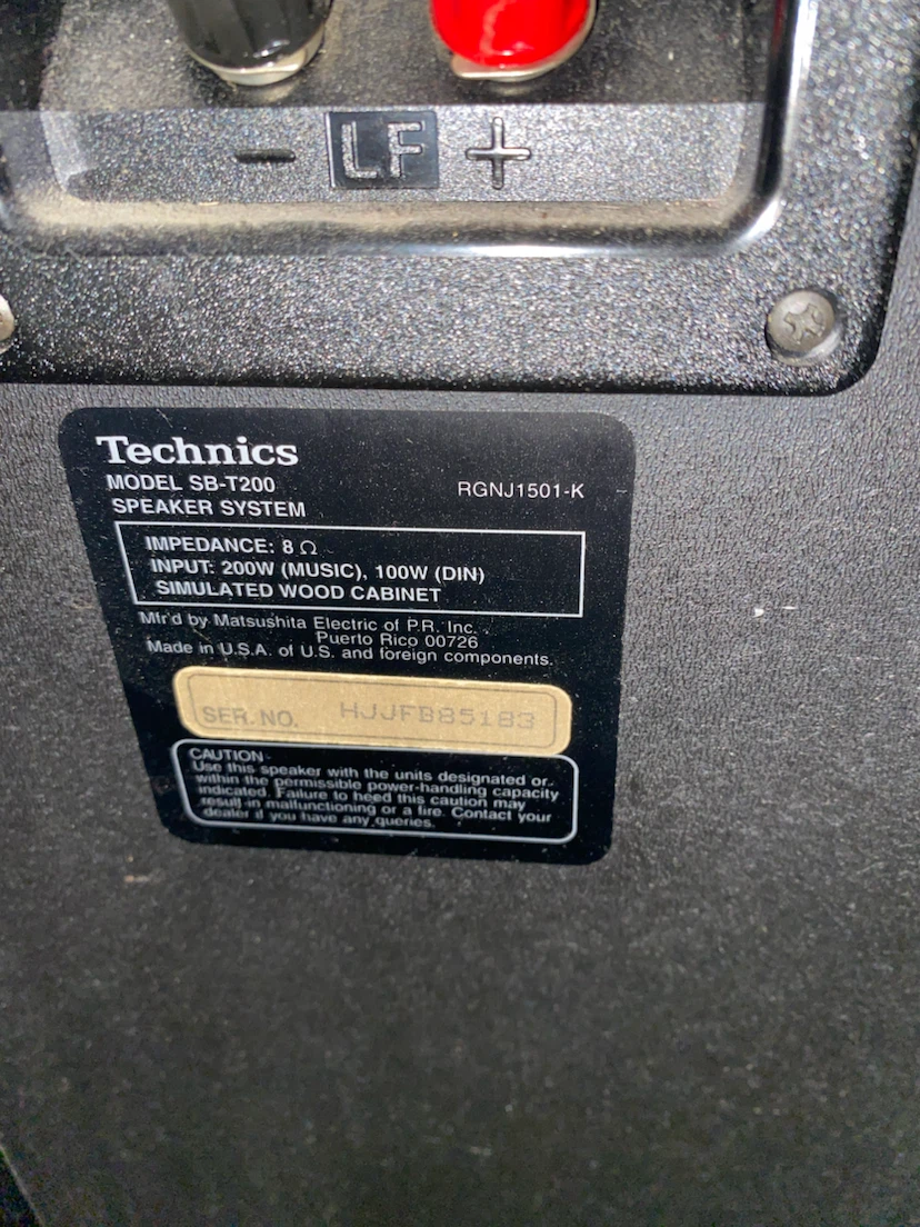 Technics SB-T200 Speaker System - photo 3