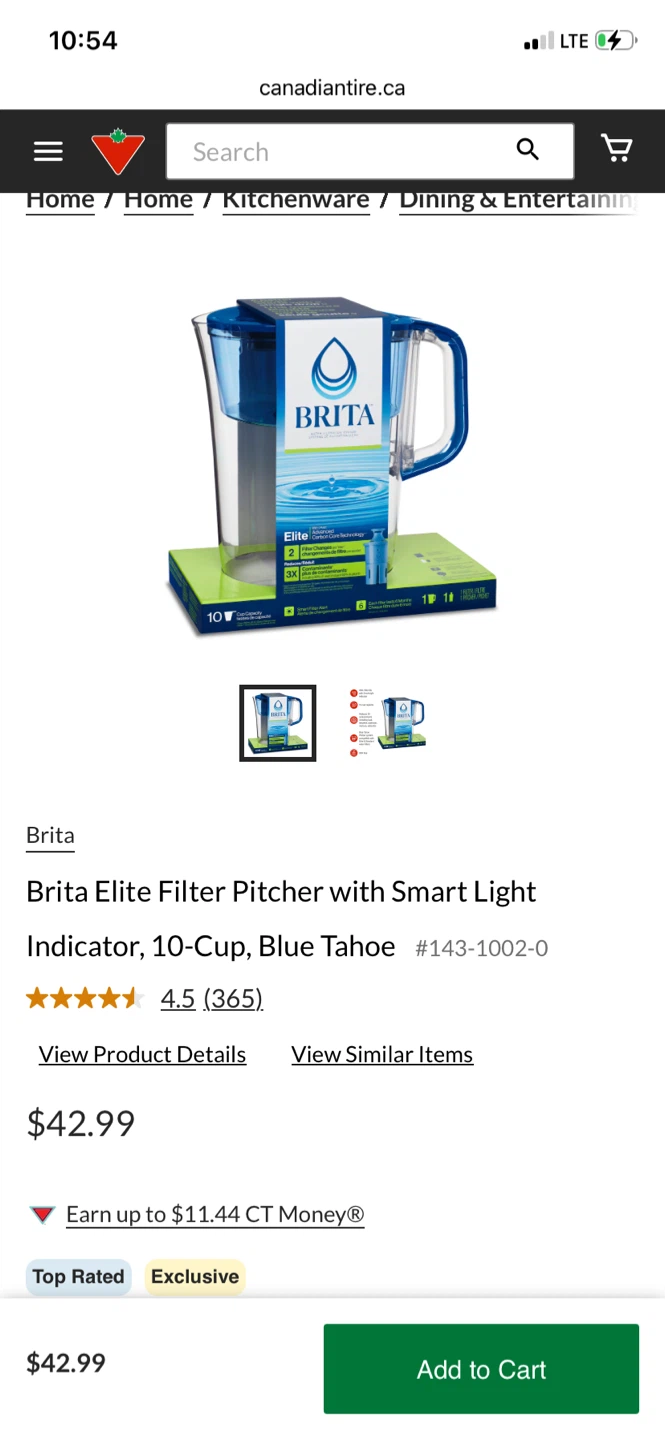 Brita Elite Filter Pitcher 10-Cup Blue Tahoe - photo 4