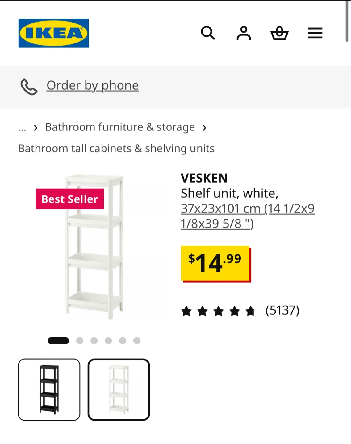 IKEA White 4-Tier Plastic Storage Shelf - photo 2