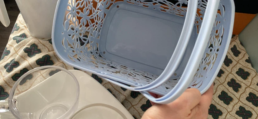 Light Blue Floral Storage Basket - photo 3