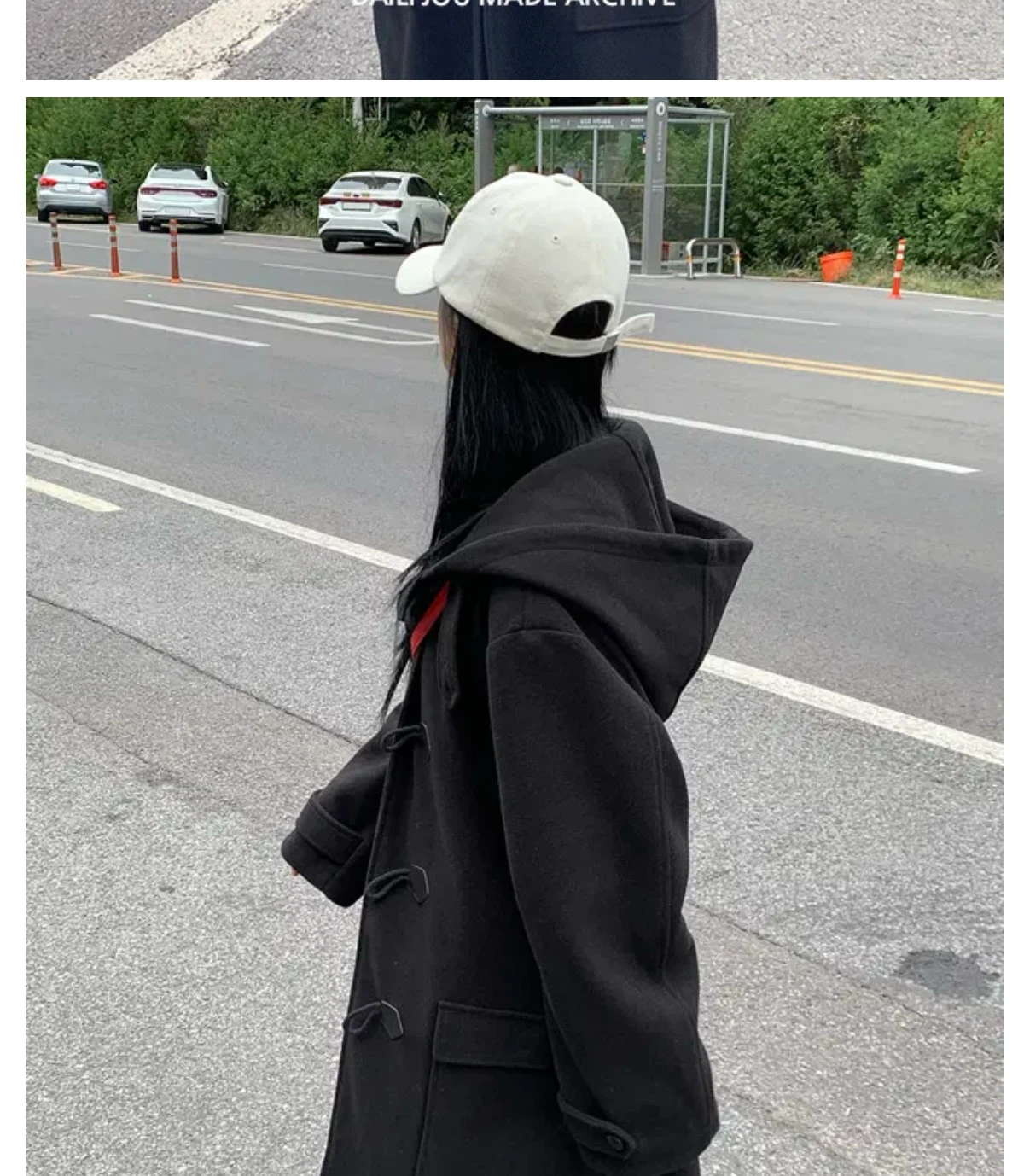 Black Hooded Duffle Coat - photo 4