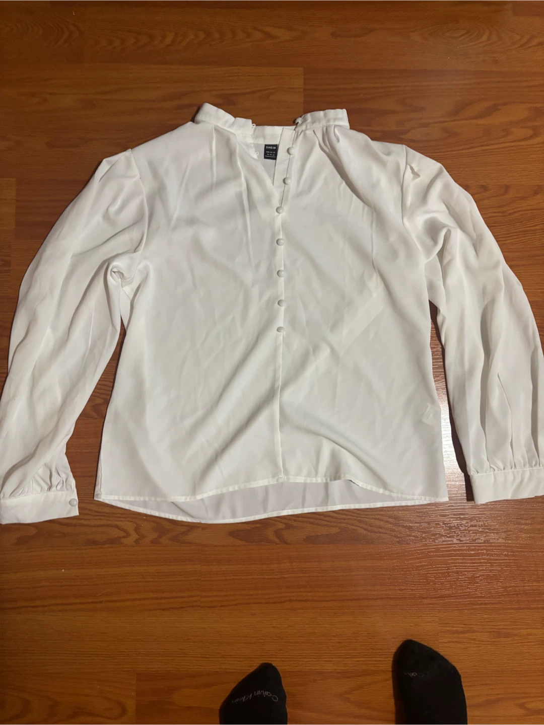 SHEIN White Button-Up Blouse