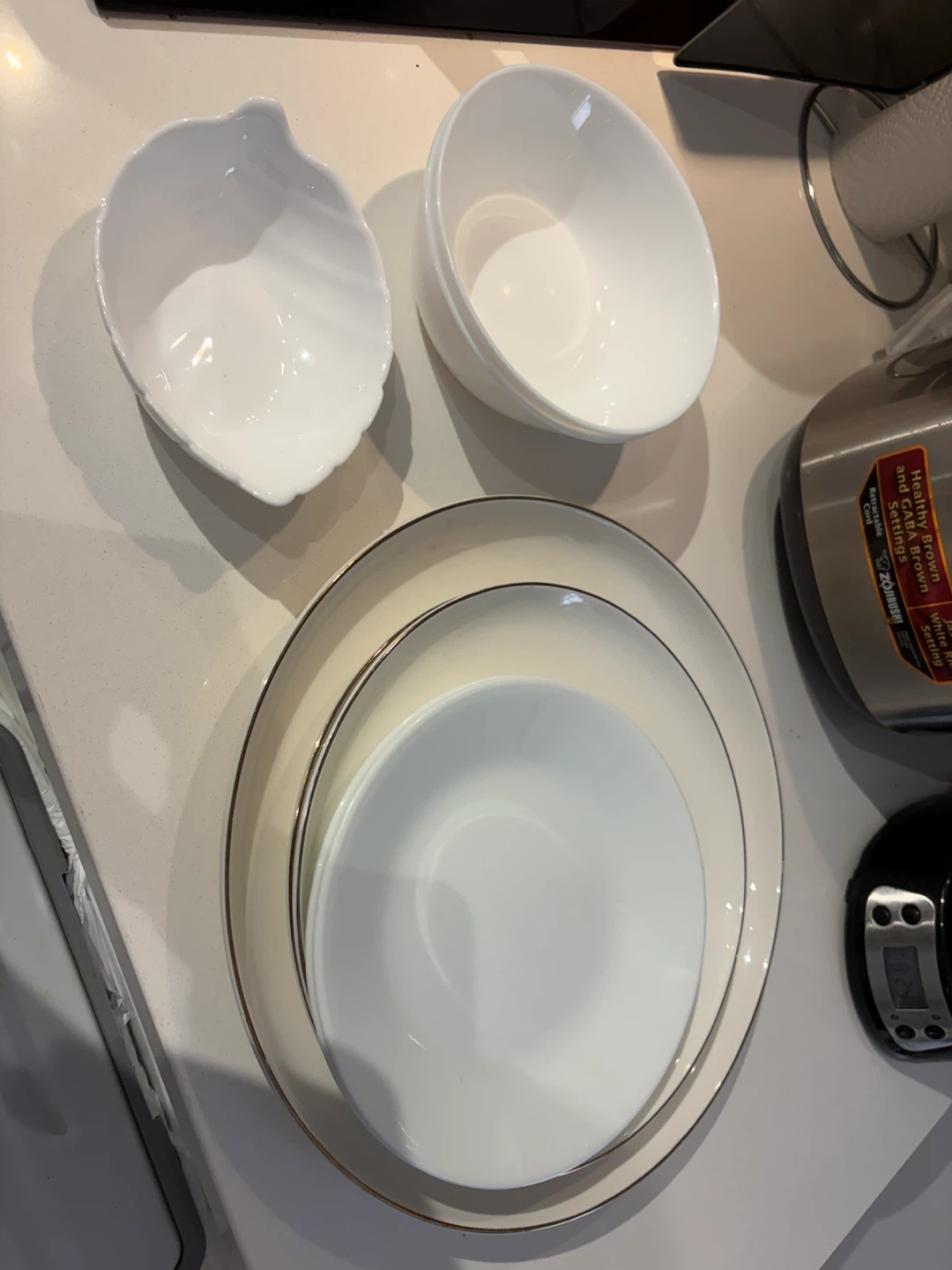 White Ceramic Bowl and Plate Set