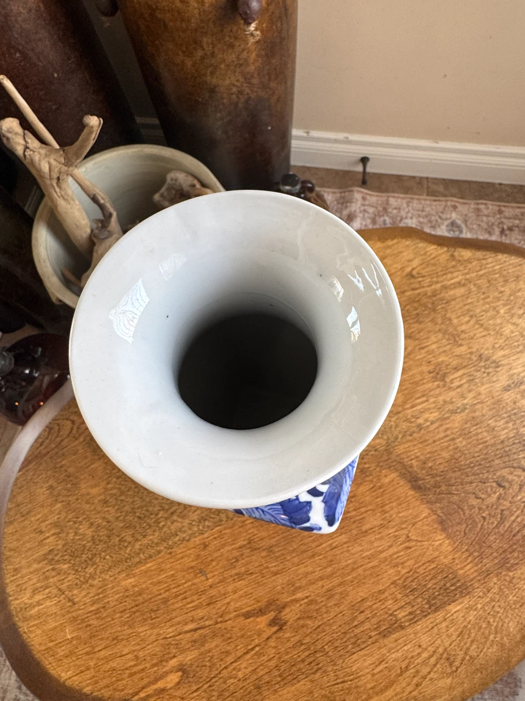 Blue and White Floral Vase - photo 2