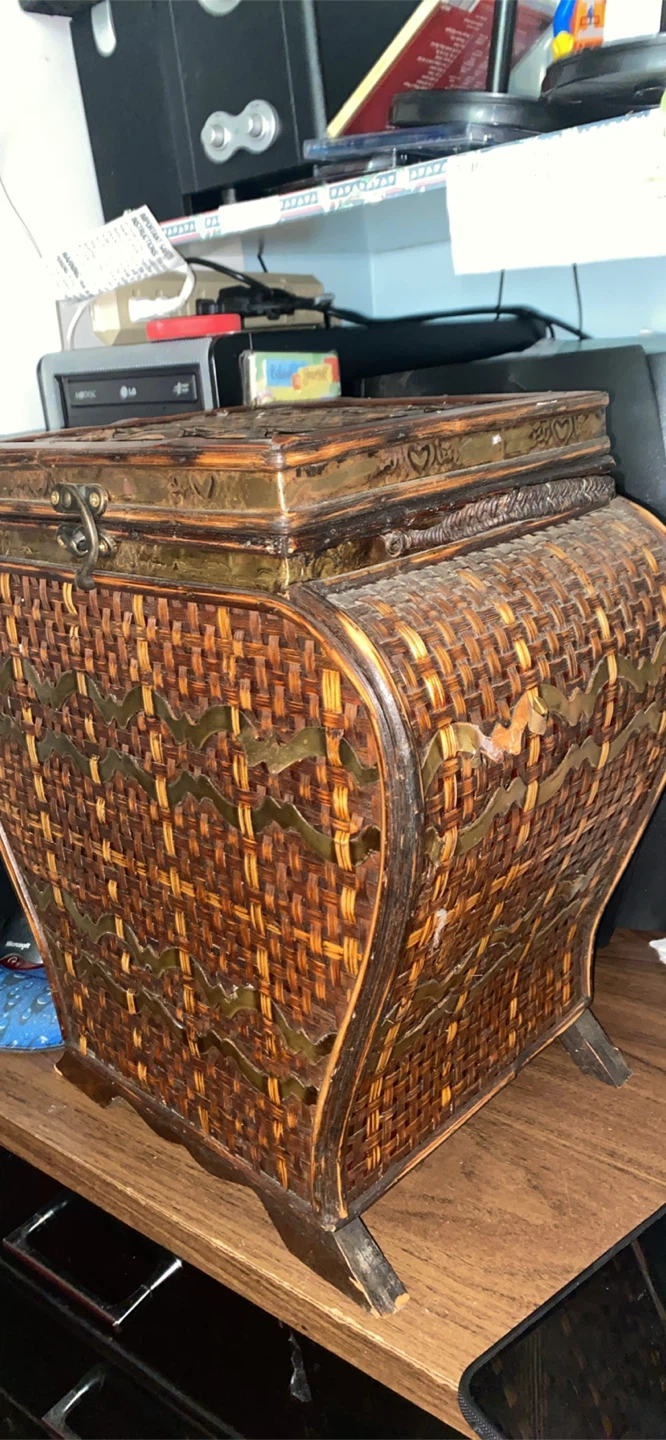 Decorative Woven Storage Box with Metal Accents - photo 3