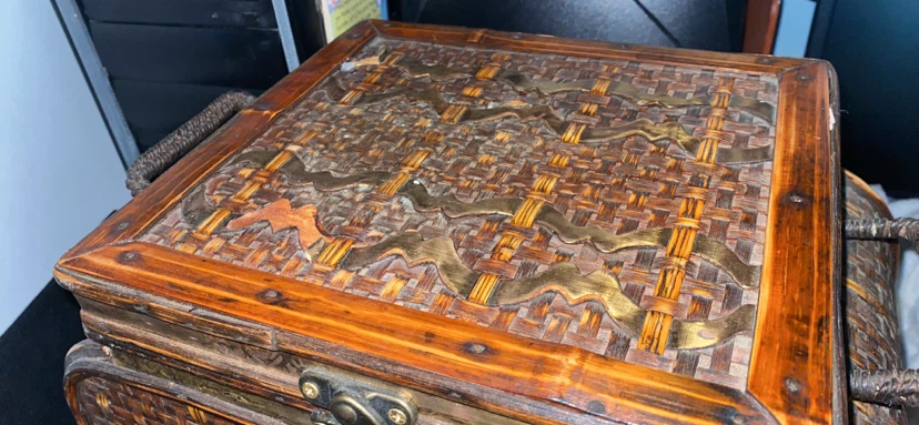 Decorative Woven Storage Box with Metal Accents - photo 4