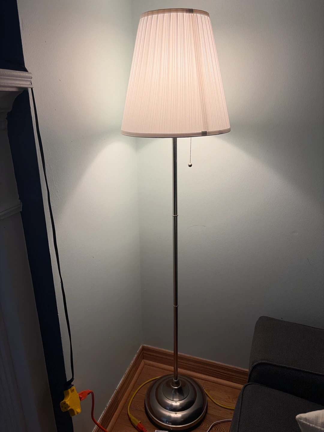 Set of 2 IKEA Floor Lamp with Pleated Shade