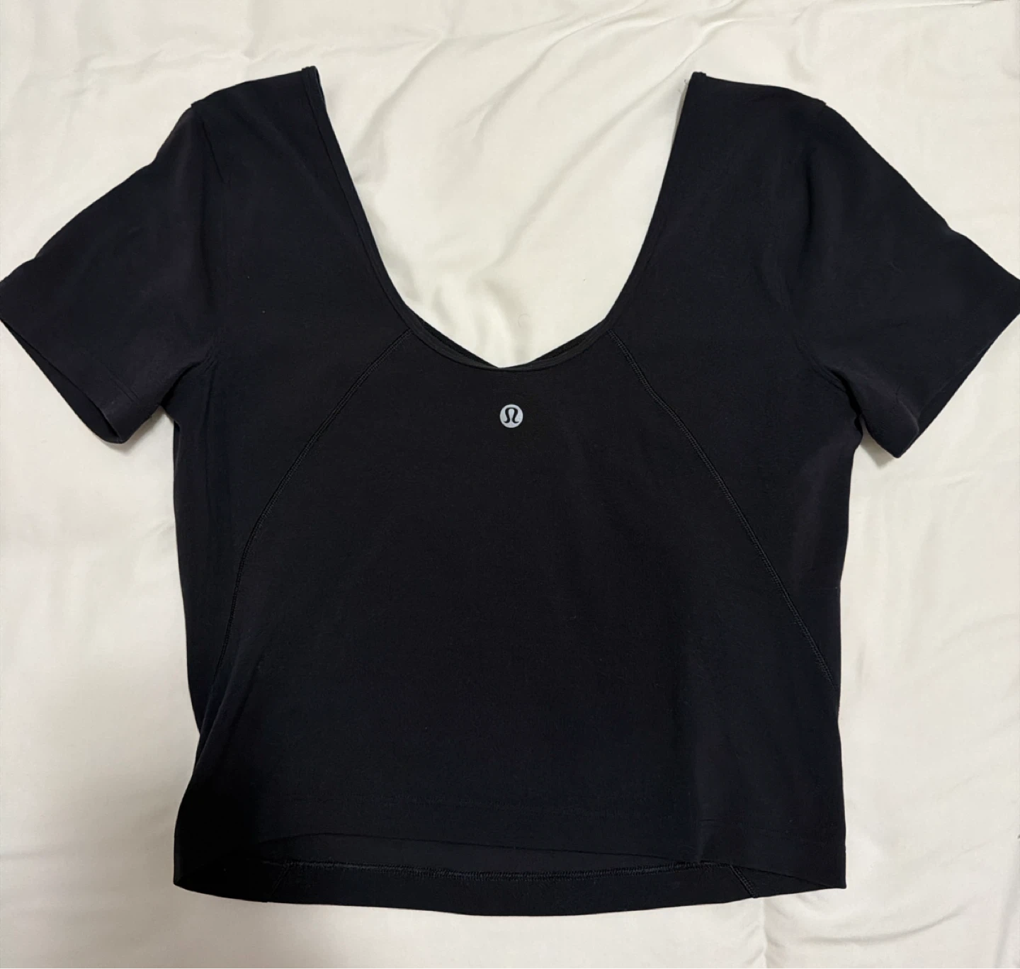 Lululemon Black Cropped Short Sleeve Top