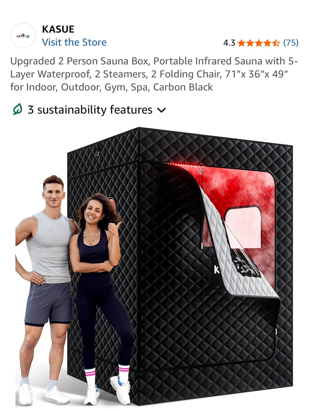 KASUE Upgraded 2 Person Infrared Sauna Box