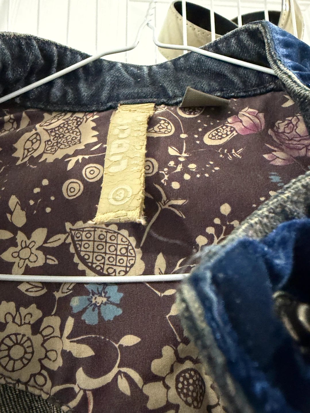 Denim Jacket with Blue Velvet Bow Accent - photo 3