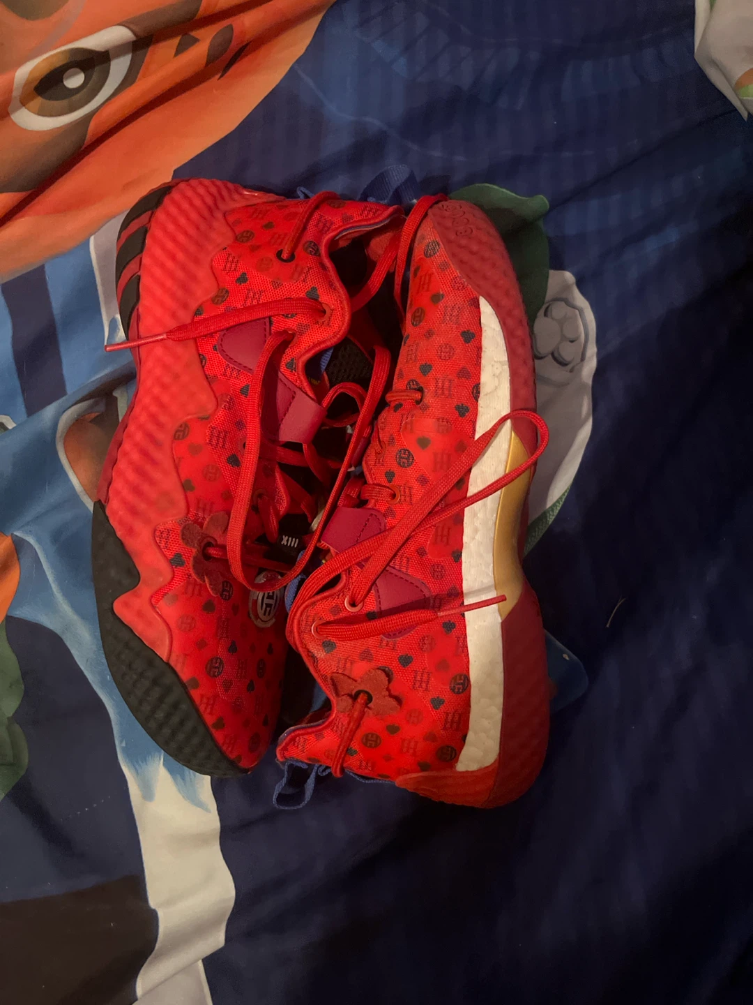 Adidas Harden Vol. 6 Red Heart Pattern Basketball Shoes