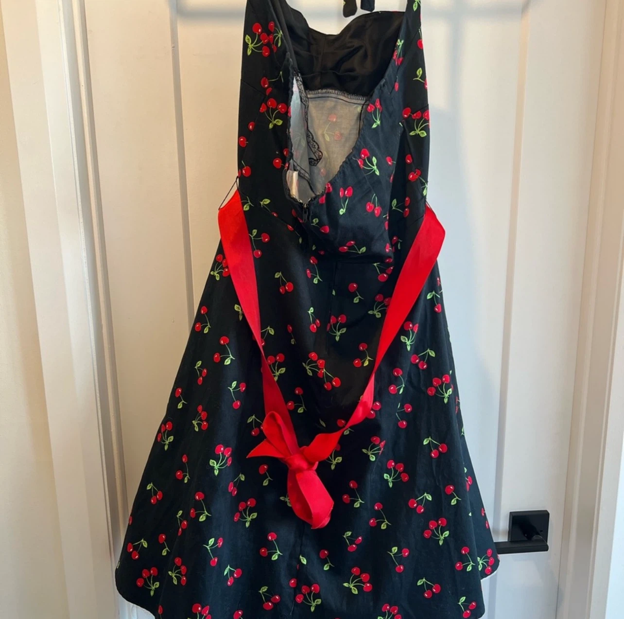 Black Cherry Print Halter Dress - photo 3