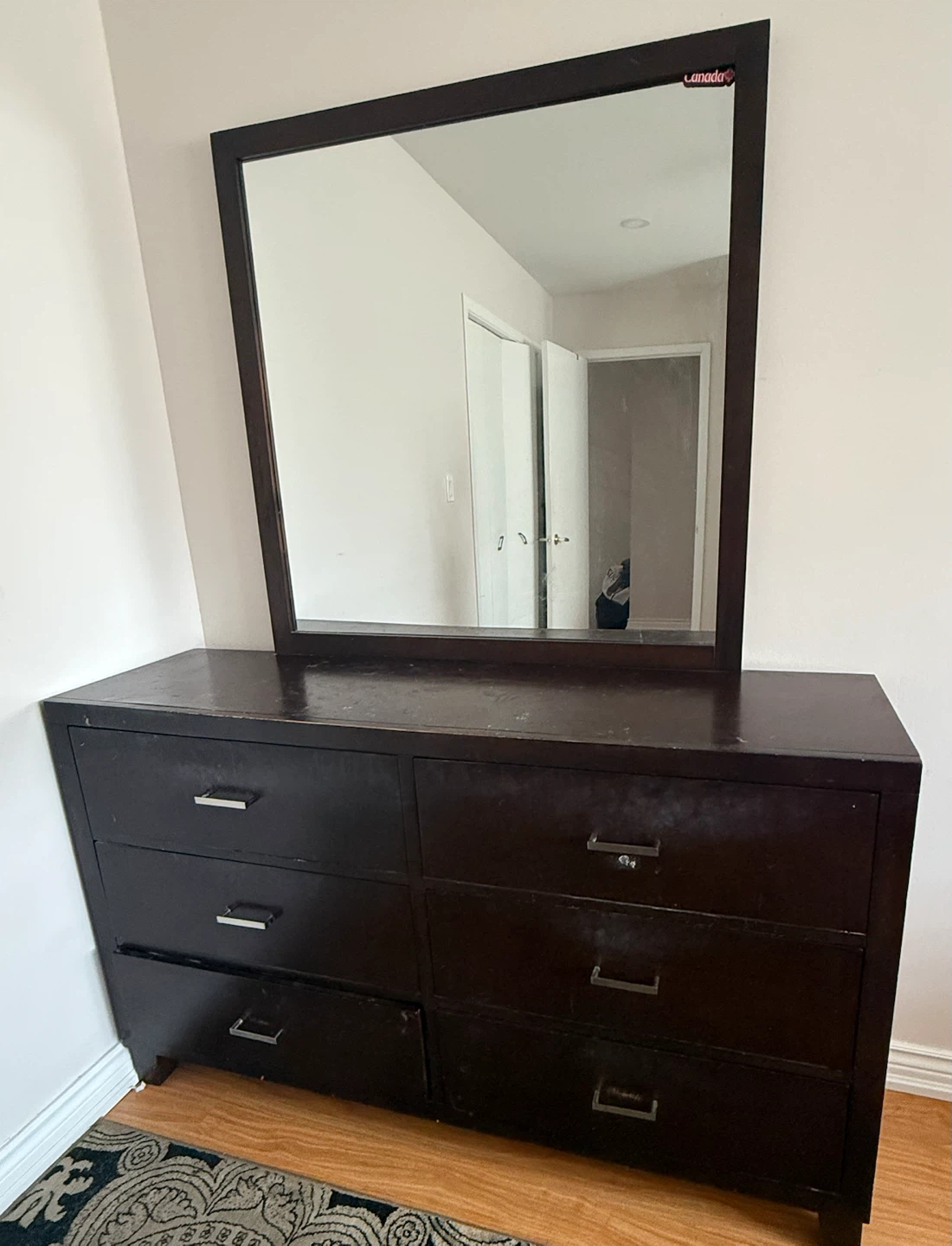 Wooden Dresser with Mirror