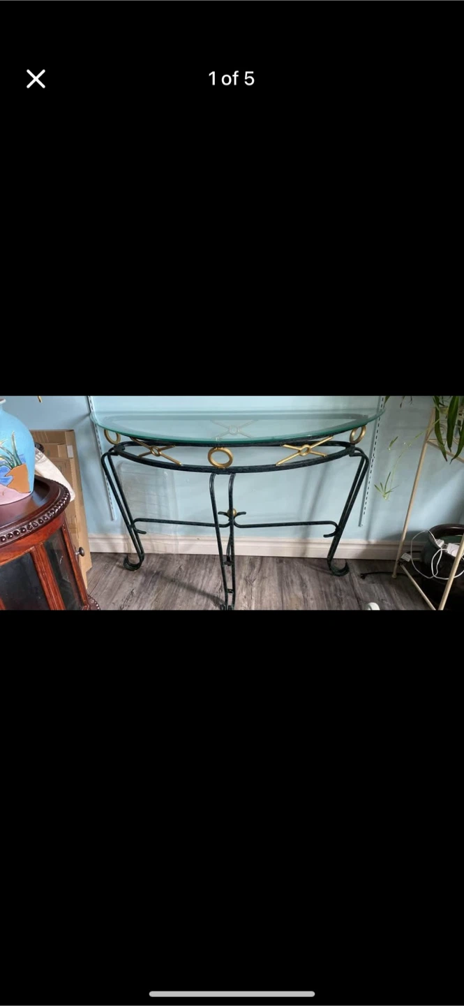 Console Table with Glass Top