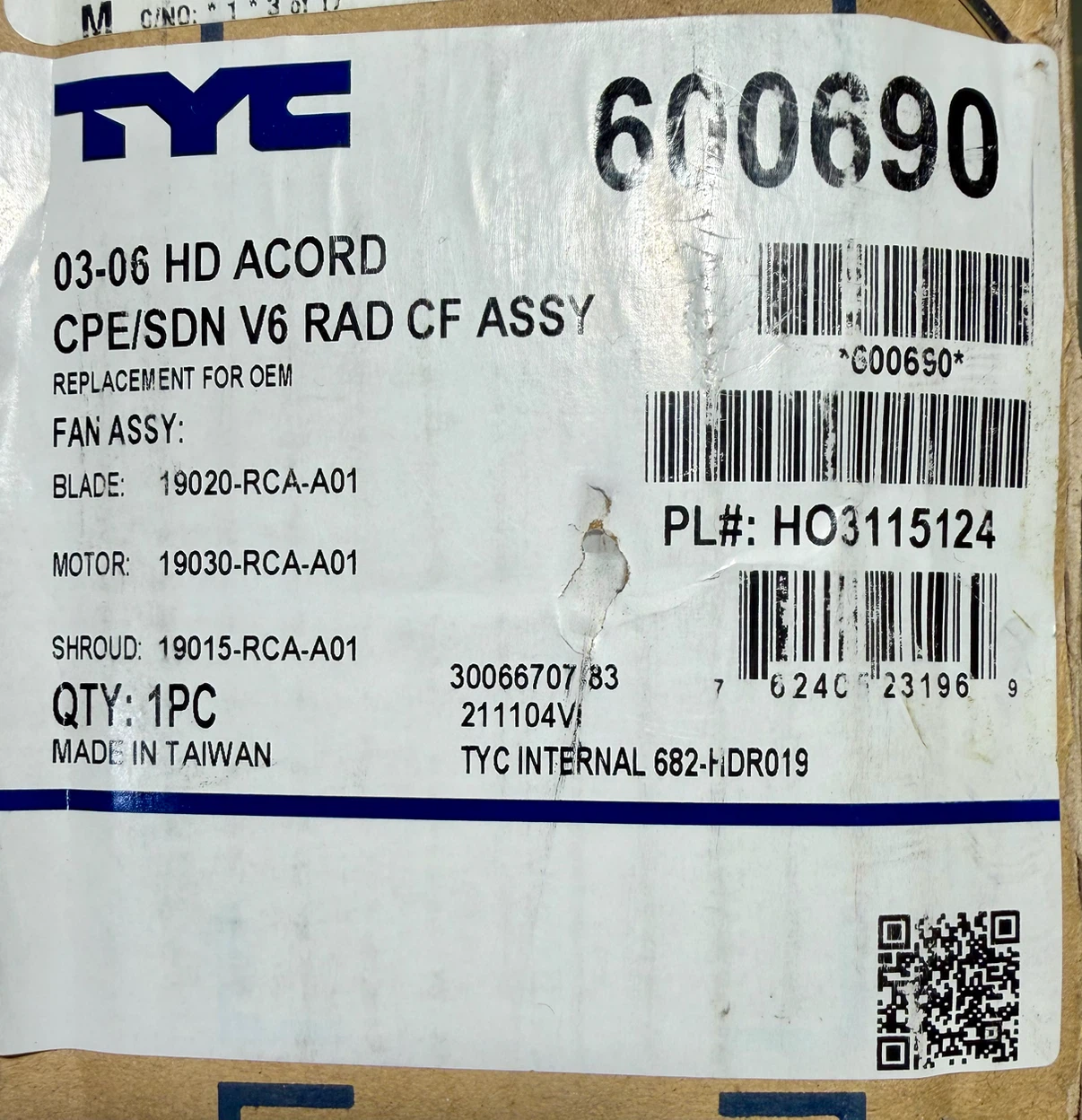 Cooling Fan Assy for Honda Accord