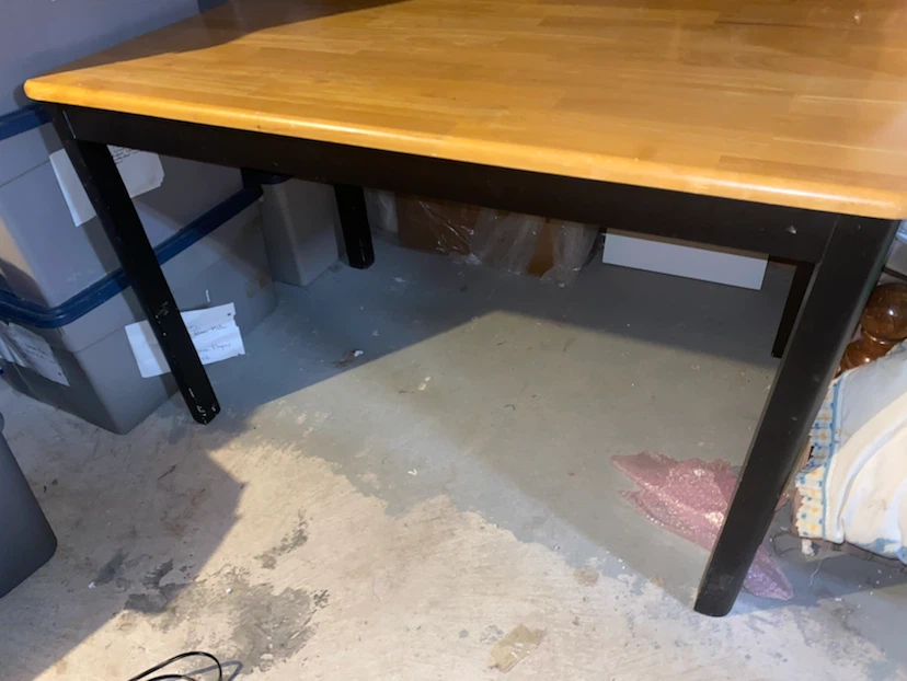 Wooden Table with 4 Black Chairs 60 in long table - photo 2
