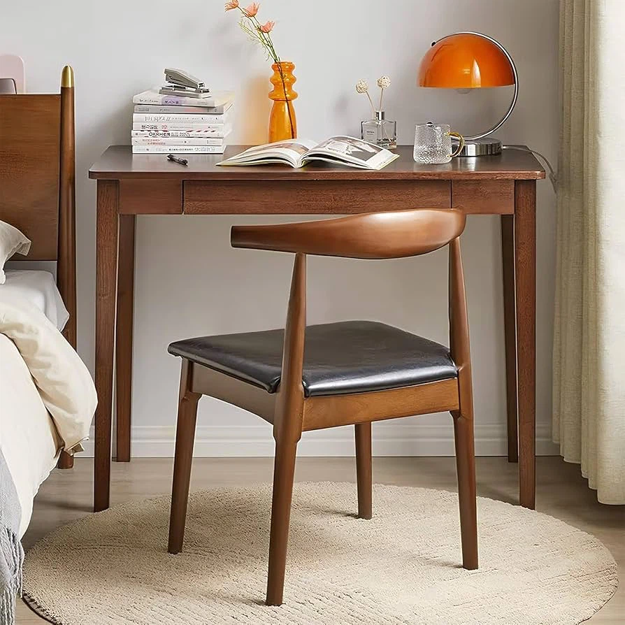 Cttasty Solid Wood Writing Desk - Walnut