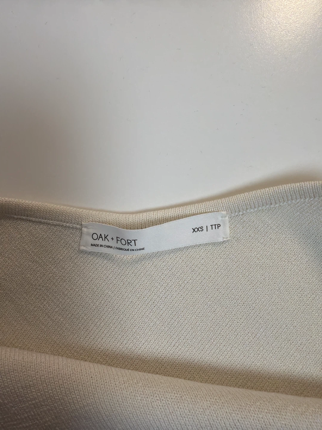 OAK + FORT Cream One Shoulder Cutout Top XXS - photo 2