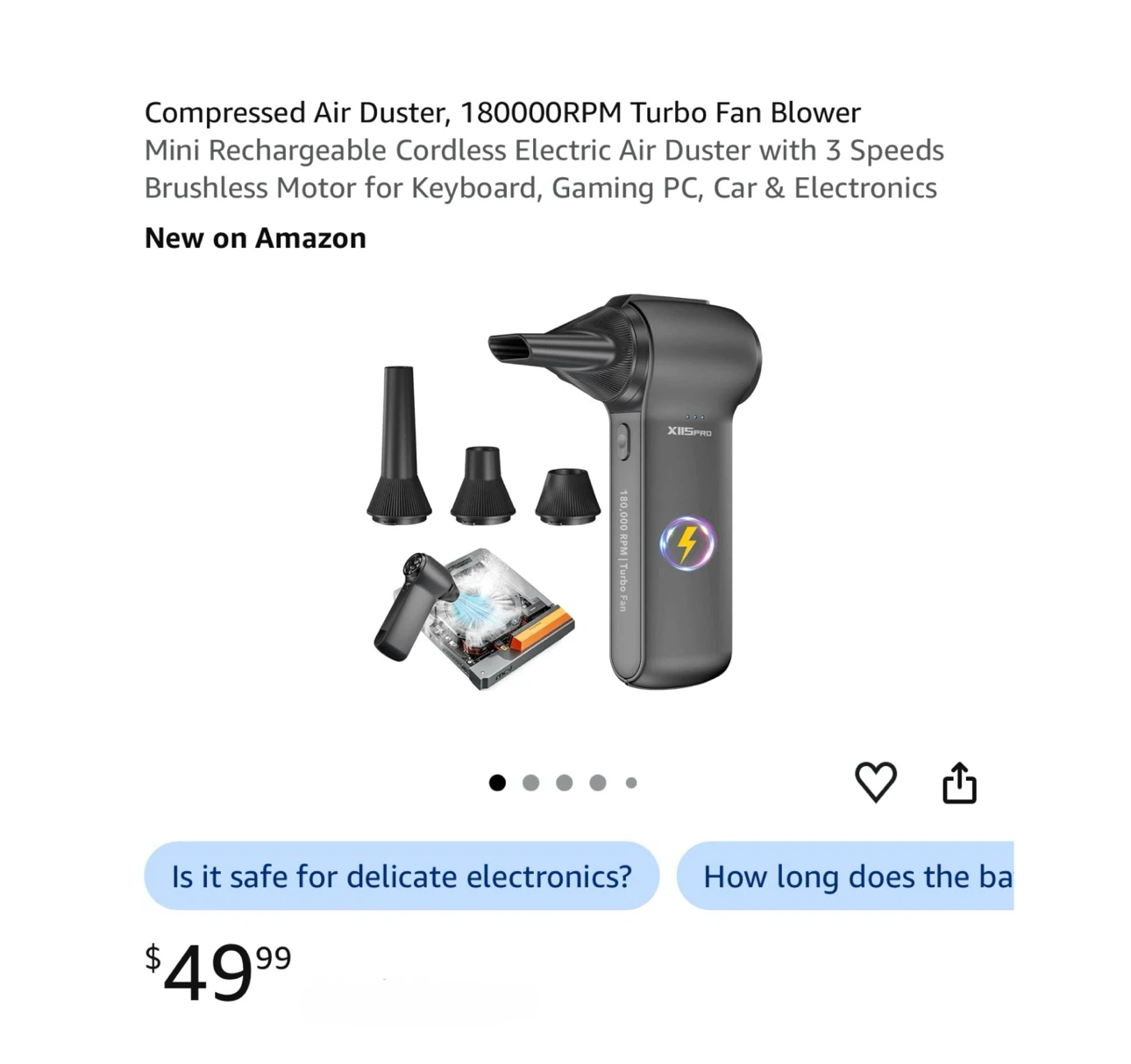 Brand new Compressed Air Duster, 180000RPM Turbo Fan Blower