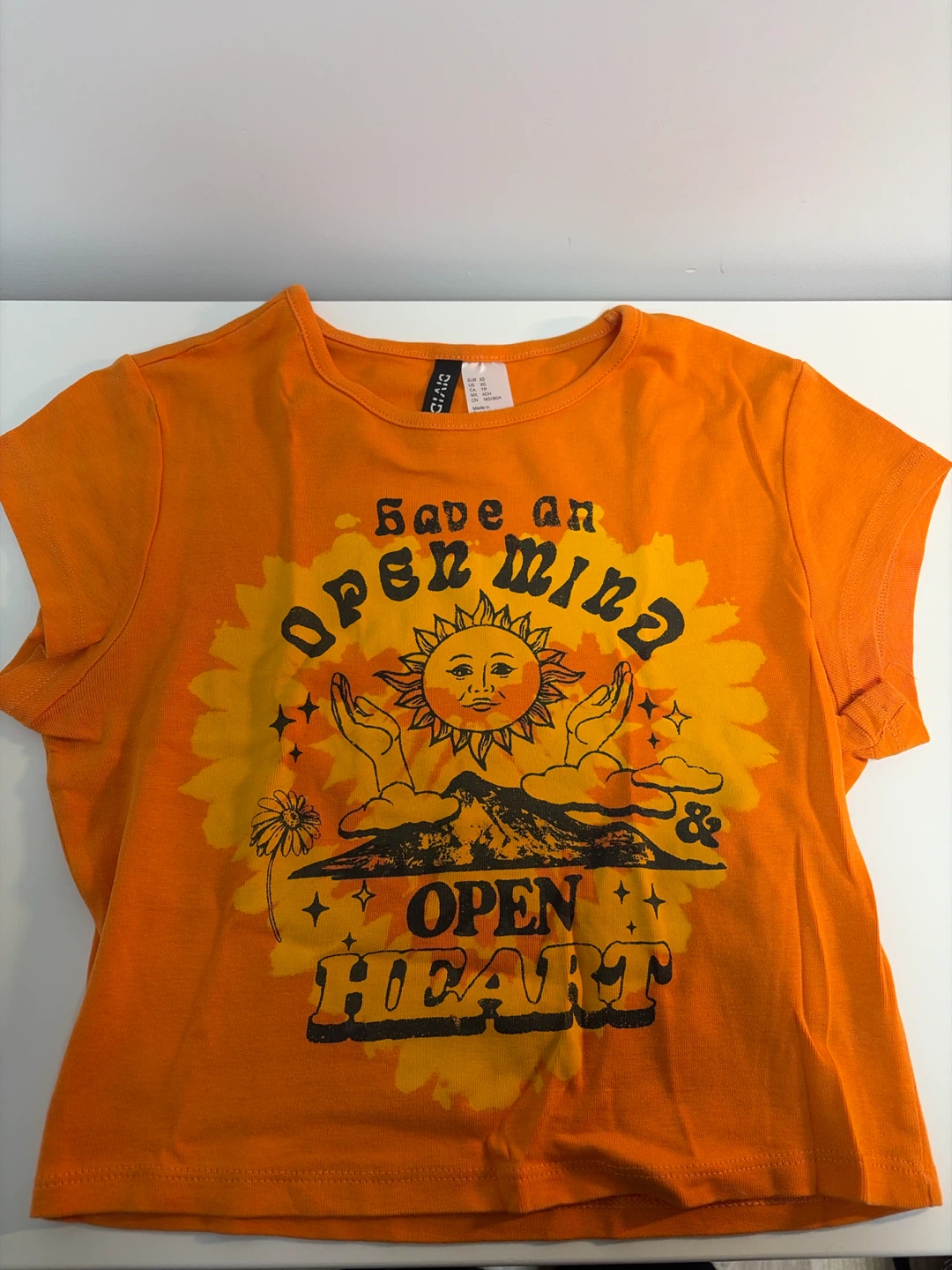 H&M Orange "Open Mind Open Heart" T-Shirt