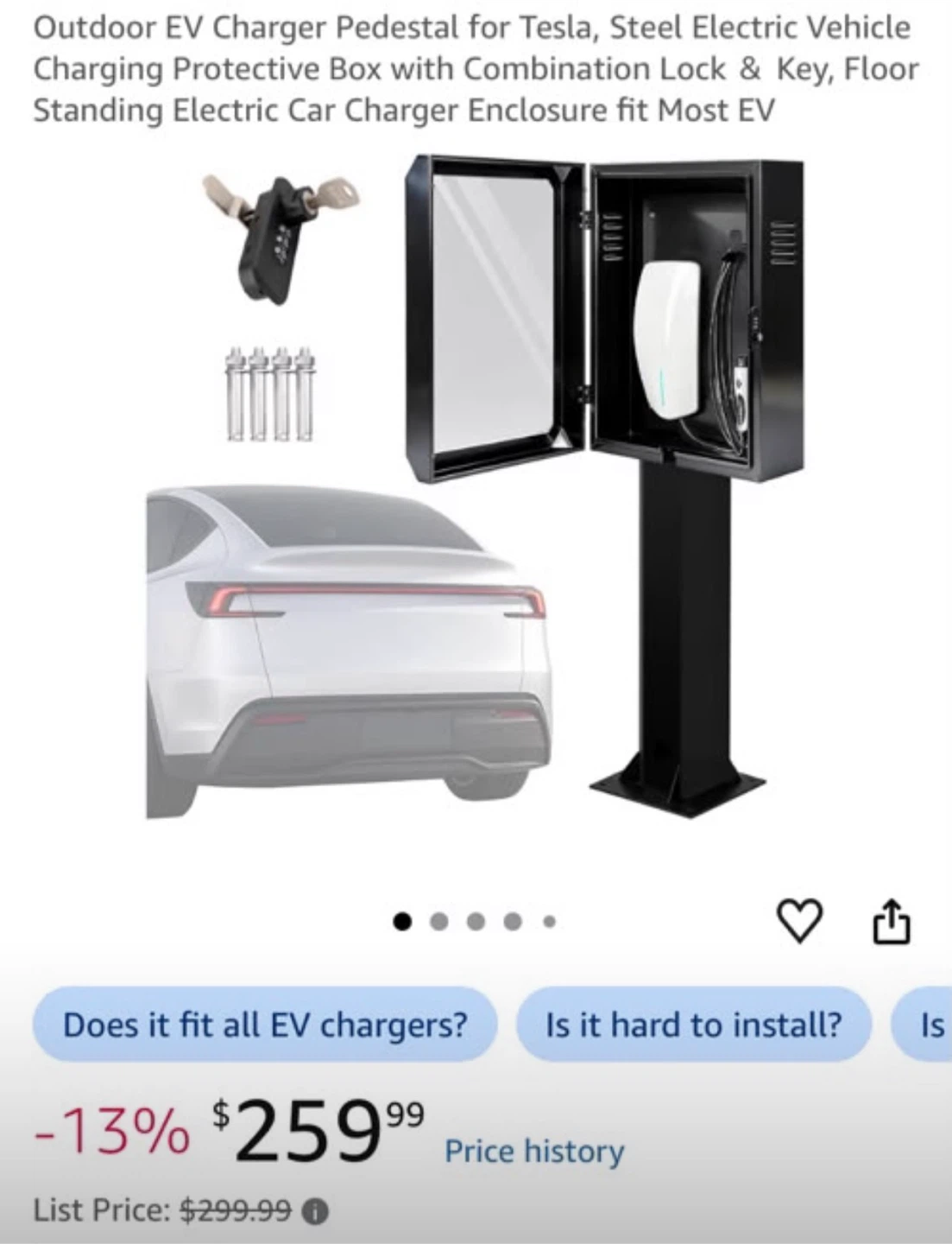 Outdoor EV Charger Pedestal & Protective Box - photo 2