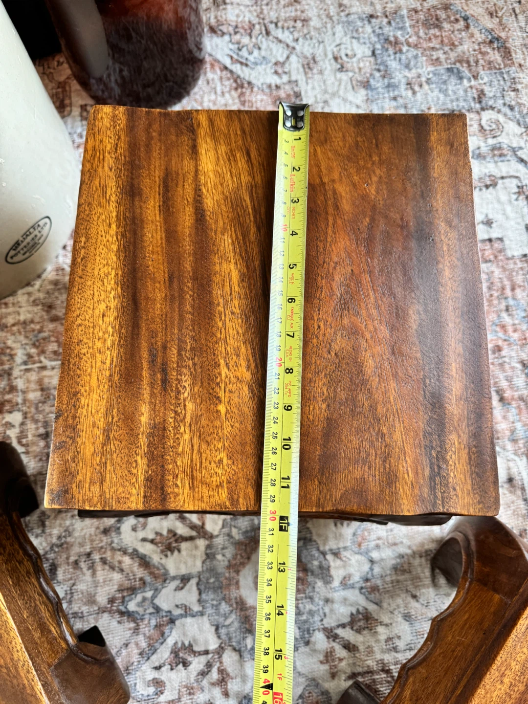Vintage Thai Small Table Heavy Plinth Wood Stand - photo 2