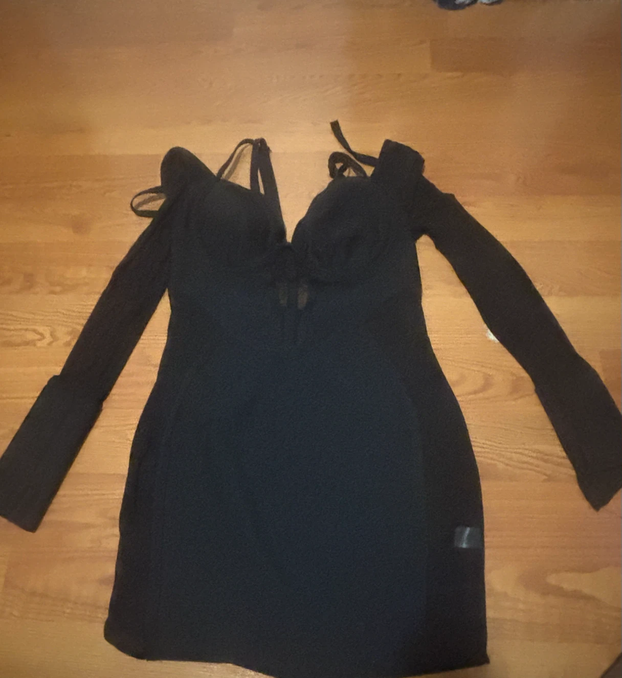 Black Long Sleeve Mini Dress