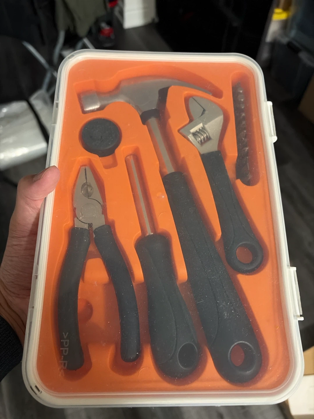 Basic Tool Kit with Pliers, Hammer, Screwdriver, and Wrench