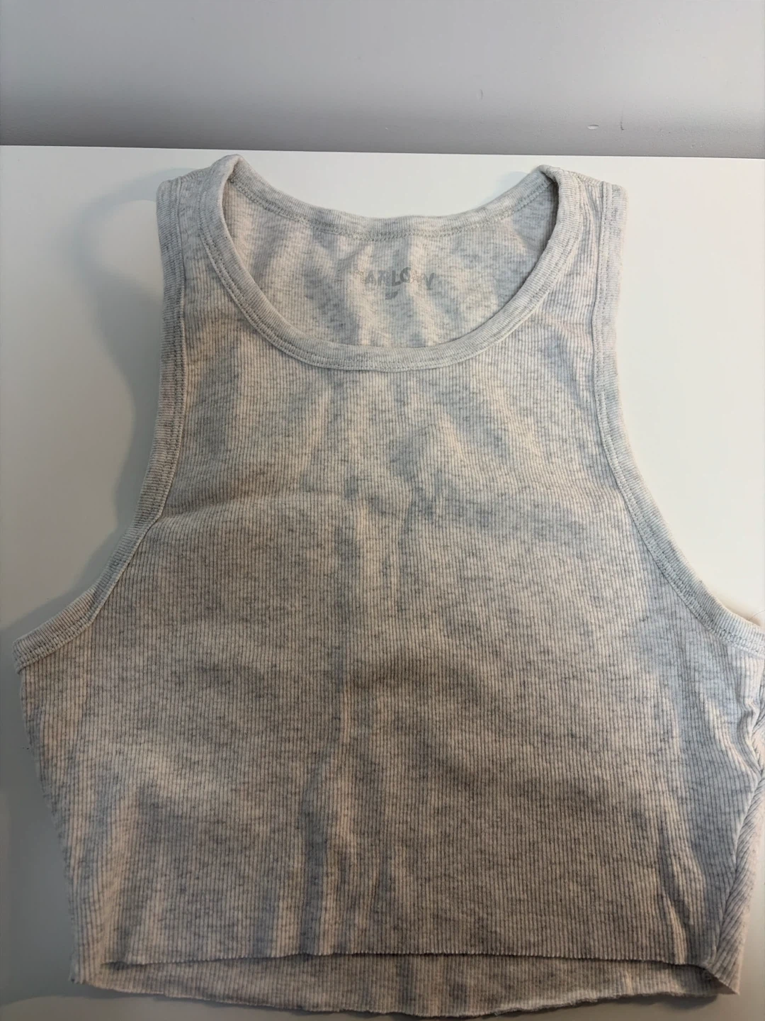 Grey cropped tank top size S