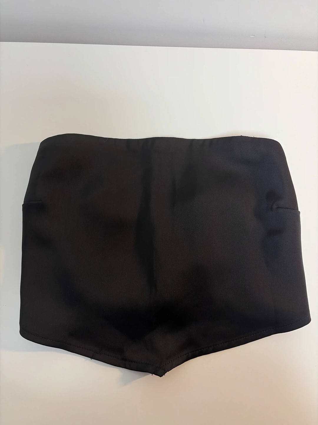 GARAGE Black Satin Corset Top