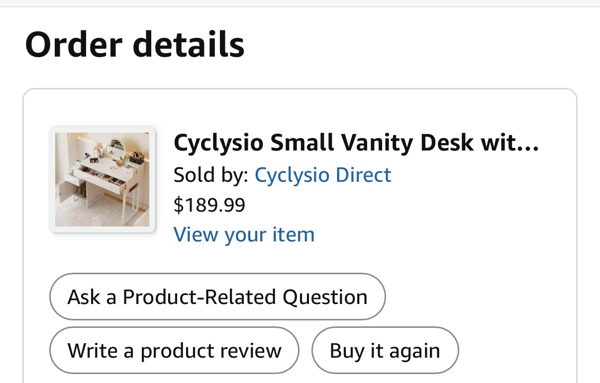 Cyclsio Small Vanity Desk with 4 Storage Drawers and Cabinet - photo 4