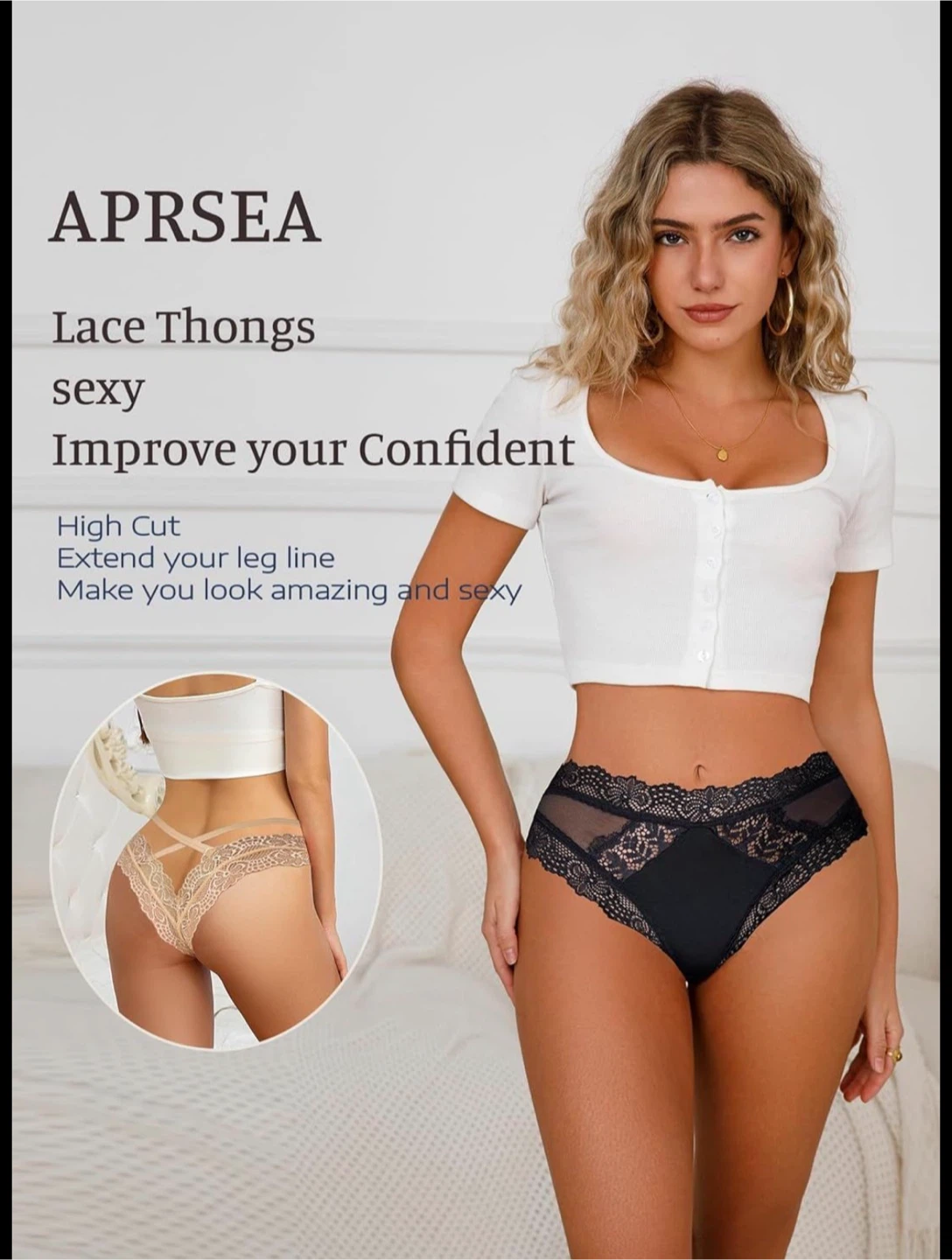 Size M Lace Thongs 9 pieces 3 of each colour - photo 5