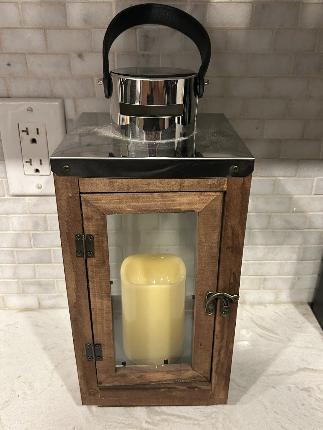 Wooden Lantern with LED Candle - photo 2