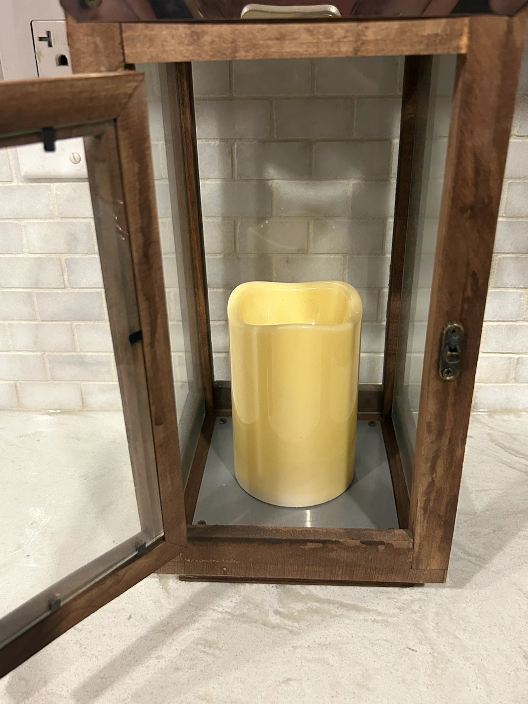 Wooden Lantern with LED Candle - photo 3