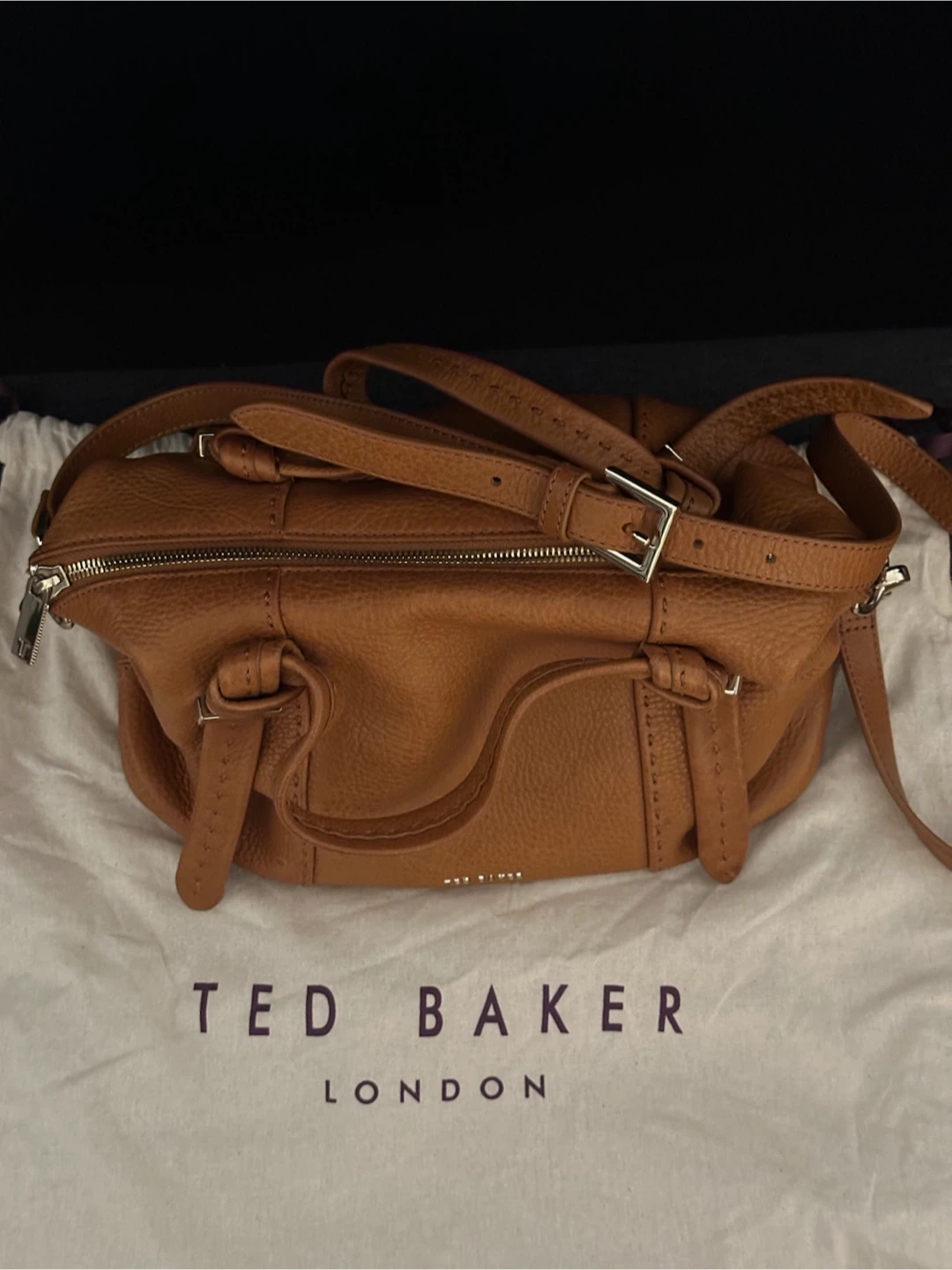 Tan brown Ted Baker London Leather Satchel Bag