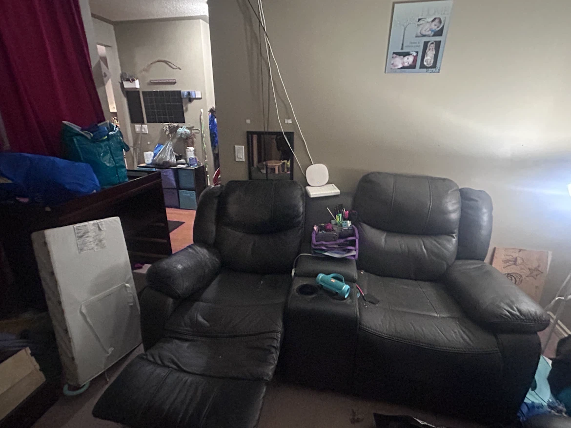 2 Dark Brown Leather Reclining Sofa - photo 2