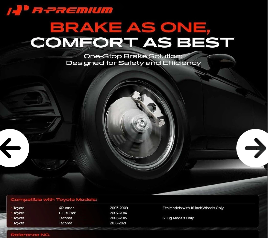 A-Premium 12.56" Front Brake Kit Set (Toyota) - photo 2