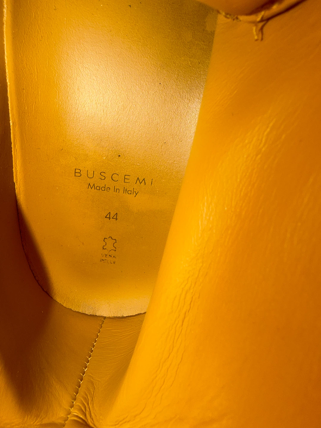 Buscemi Yellow Leather High-Top Sneakers - photo 4