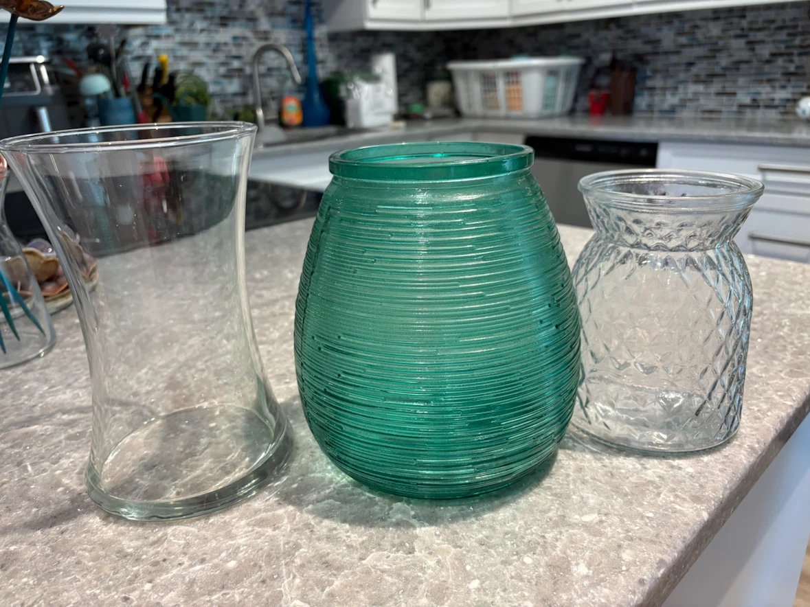 Set of 3 Glass Vases