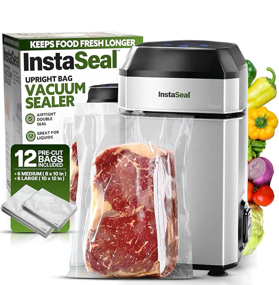 InstaSeal Vacuum Sealer with 12 Bags
