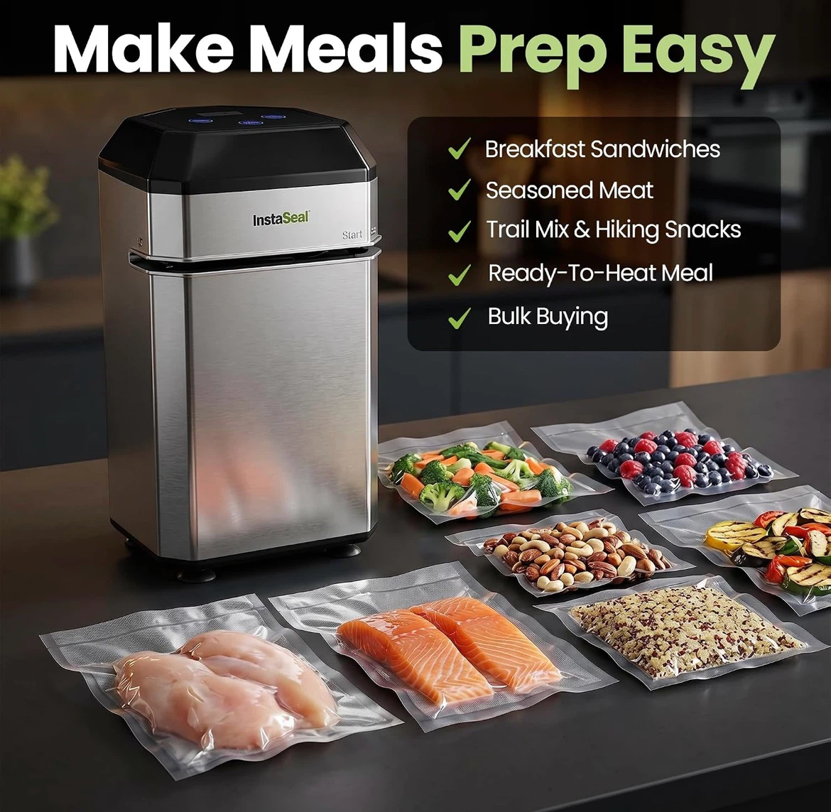 InstaSeal Vacuum Sealer with 12 Bags - photo 3