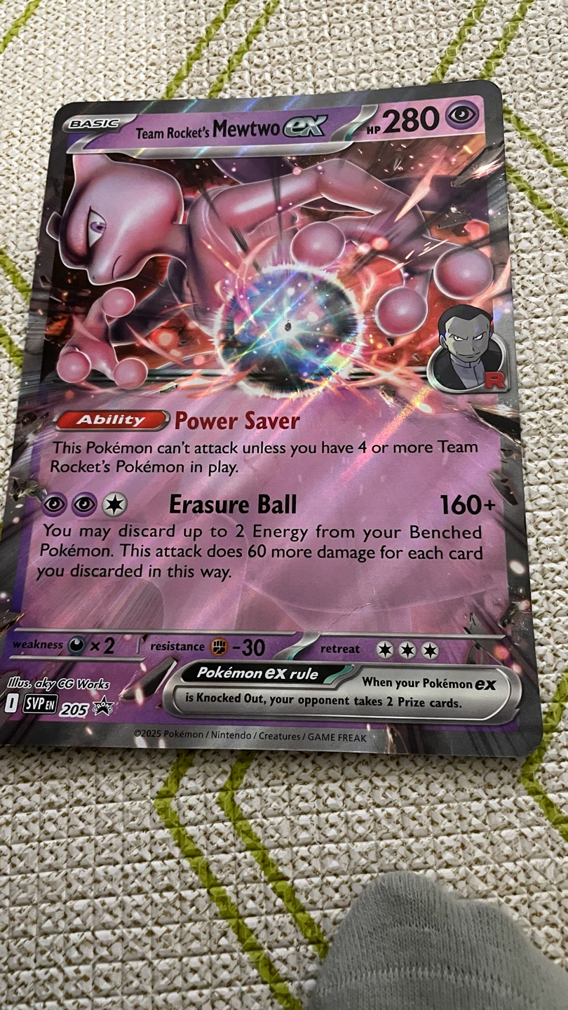 Pokémon Team Rocket's Mewtwo EX Jumbo Trading Card - photo 2