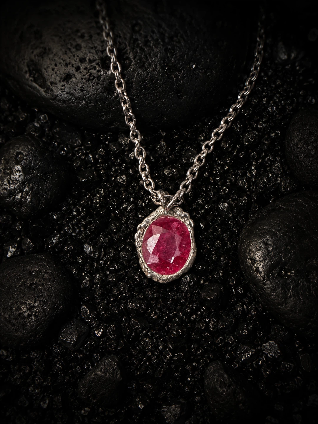 Sterling Silver and Ruby Pendant