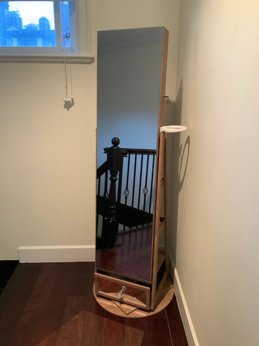 Standing Jewelry Armoire with Mirror