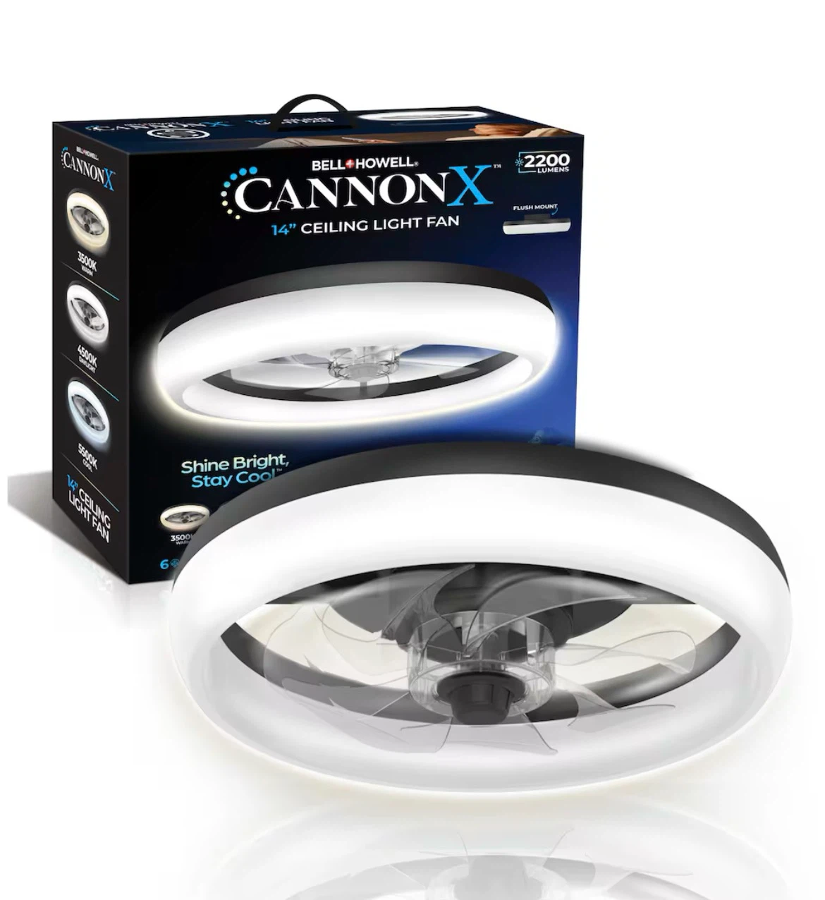 Bell Howell CannonX 14" Ceiling Light Fan