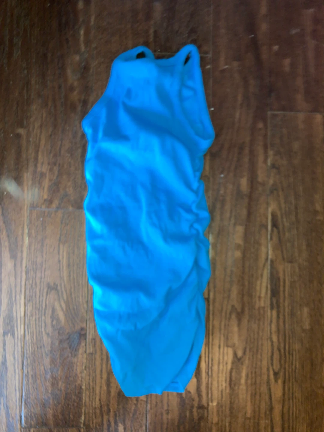 Blue Ruched Tank Dress