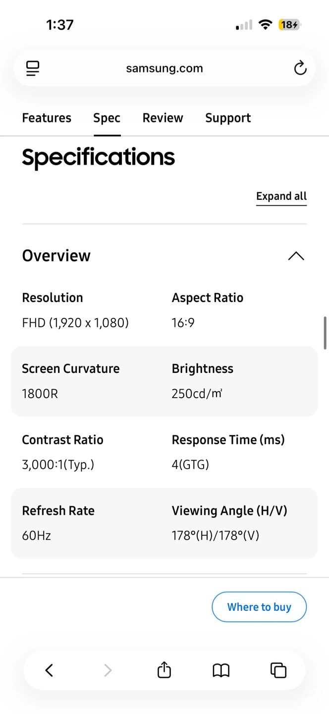 Samsung 27" FHD Curved Monitor - photo 3