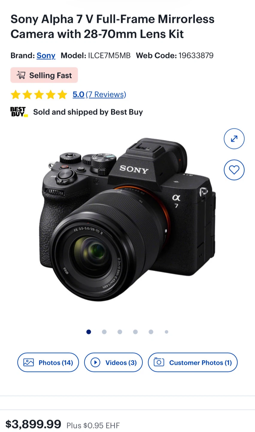 Sony Alpha 7 V with 28-70mm Lens Kit