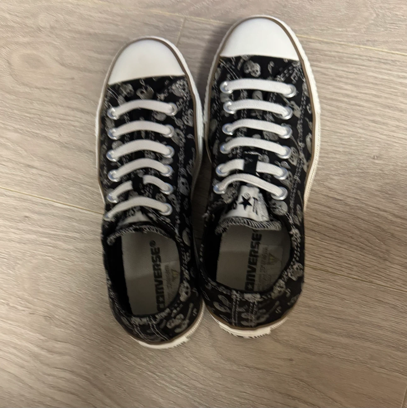 Converse All Star Sneakers - Black Skull & Guitar Print